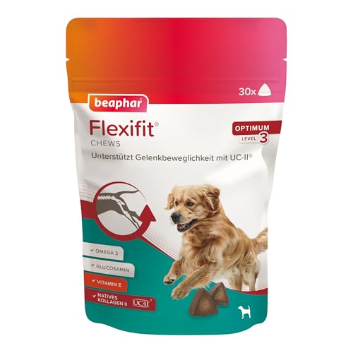 BEAPHAR - Flexifit Chews Für Hunde - Unterstützt Die Gelenkbeweglichkeit Und Vitalität - Mit Kollagen Typ II (UC-II®) - Mit Vitamin C, Glucosamin, Omega 3 Und Vitamin E - 175 g von beaphar