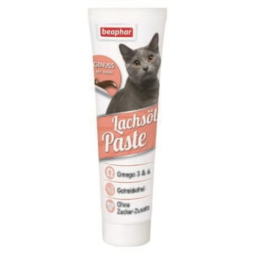 BEAPHAR - Lachsöl Paste Für Katzen - Omega 3 & 6 - Wertvoller Genuss Mit Lachsöl - 0% Zuckerzusatz - DHA Unterstützt Die Sehkraft - 100g von beaphar