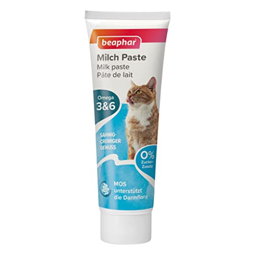 BEAPHAR - Milch Paste Für Katzen - Mit Kalzium, Biotin und Omega 3 & 6 - MOS Unterstützt Die Darmflora - Reduzierter Laktosegehalt - 0% Zuckerzusatz - 100g von beaphar