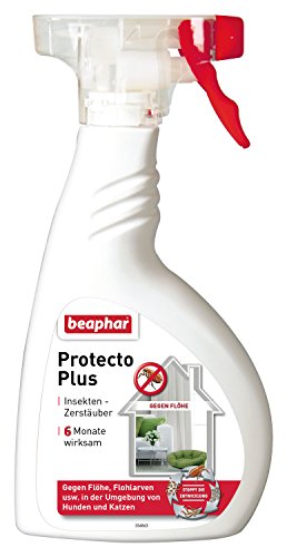 BEAPHAR - Protecto Plus Umgebungsspray - MIt Chrysanthemum Cinerariaefolium, Piperonylbutoxid, S-Methopren - Gegen Flöhe Und Andere Parasiten - 6 Monate Langzeitwirkung - 400 ml von beaphar