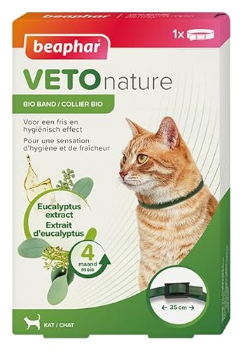 BEAPHAR - Vetonature Bio Band Kat Eukalyptus - Verzorgingsproduct OP Basis Van Natuurlijke Oliën - Geurstoffen Over De Hele Huid von beaphar