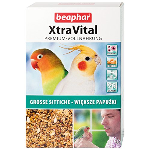 BEAPHAR - XtraVital Großsittich - Premium Futter - Für Vögel - Mit Früchten, Saaten, 20% Eifutter - Unterstützt Gesundheit Und Wohlbefinden - 1 kg von beaphar