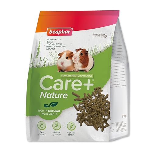 Beaphar Care+® Nature Cobaya Natürliches Meerschweinchenfutter mit Vitamin C, getreidefrei, reich an Ballaststoffen und Heu, Timothy-Pellets, All-in-One-Pellets, 1,5 kg von beaphar