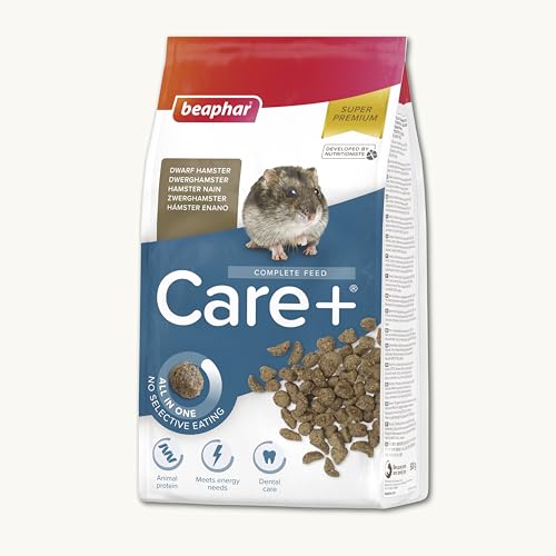 Beaphar Care+ Super Premium-Futter – Futter für Zwerghamster – 500 g – hoher Energiewert – Zahnabfall und ohne Zuckerzusatz – Extrudiertes Futter von beaphar