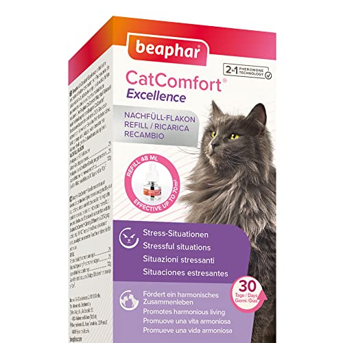 Beaphar CatComfort Excellence Katzenpheromone, reduziert Stress und Angst, fördert die Harmonie zwischen Katzen, Kratzern, Ängsten, Umweltveränderungen, Lärm, Urinmarkierung, Konflikte, 48 ml von beaphar