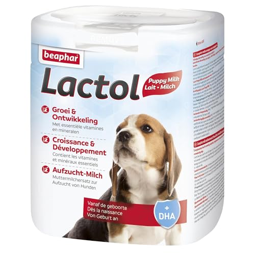 BEAPHAR - Lactol Aufzucht-Milch - Fûr Hundewelpen - Von Geburt An - Muttermilchersatz Mit DHA, Vitaminen Und Mineralien - Unterstützt Gesunde Aufzucht Und Stärkung - 500 g von beaphar