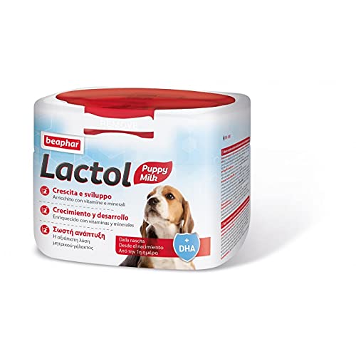 BEAPHAR - Lactol Aufzucht-Milch - Fûr Hundewelpen - Von Geburt An - Muttermilchersatz Mit DHA, Vitaminen Und Mineralien - Unterstützt Gesunde Aufzucht Und Stärkung - 500 g von beaphar