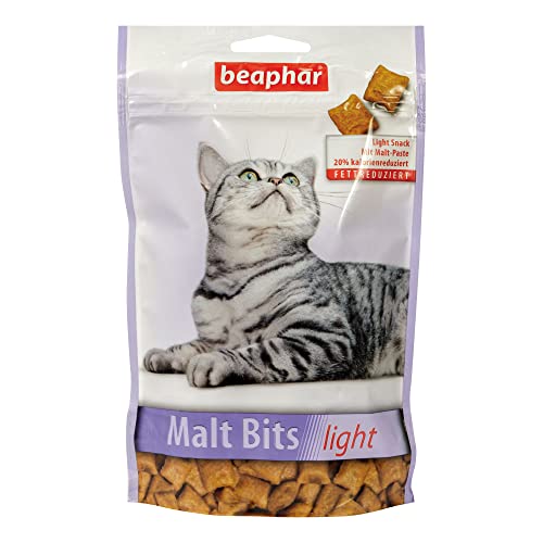 Beaphar Malt Bits Light - Für Katzen - Unterstützt den Abgang verschluckter Haare auf natürliche Weise - Katzensnacks - 1er Pack (1 x 150 g) von beaphar