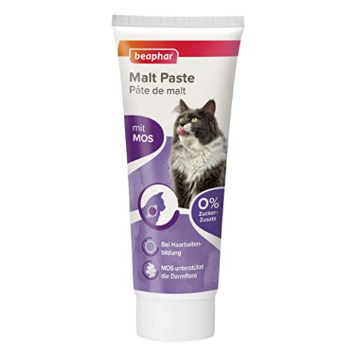 beaphar - Malt Paste Für Katzen - Mit Malt Und MOS - MOS Unterstützt Die Darmflora - Fördert Den Abgang Verschluckter Haare - Darmschonend - 0% Zucker-Zusatz - 250 g von beaphar