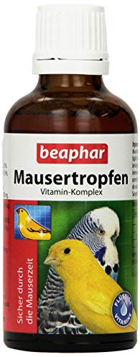 BEAPHAR - Mausertropfen Vitamin-Komplex - Nahrungsergänzungsmittel Für Vögel - Mit Vitamin A, C, D3, E, K, B-Komplex - Unterstützt Natürliche Abwehrkräfte, Fördert Sprech- Und Sangesfreude - 50 ml von beaphar