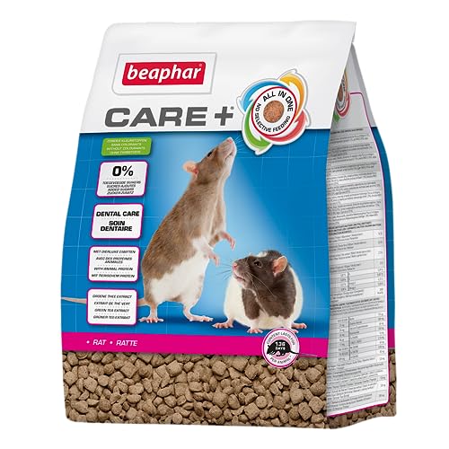 BEAPHAR - Care+ Ratte - Für Nager Und Kleinsäuger - Mit Omega-3 Und Omega-6, Spirulina, Vitamin E, Yucca Schidigera - Unterstützt Gesundheit Und Wohlbefinden - 1,5 kg von beaphar