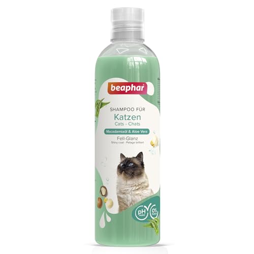 Beaphar Shampoo für Katzen, mit Macadamiaöl und Aloe Vera, pH-neutral, ohne Parabene, Vegan, 1er Pack von beaphar