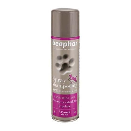 Beaphar Trockenshampoo-Spray ohne Ausspülen mit Reis-Extrakt für Hunde und Katzen 250 ml von beaphar