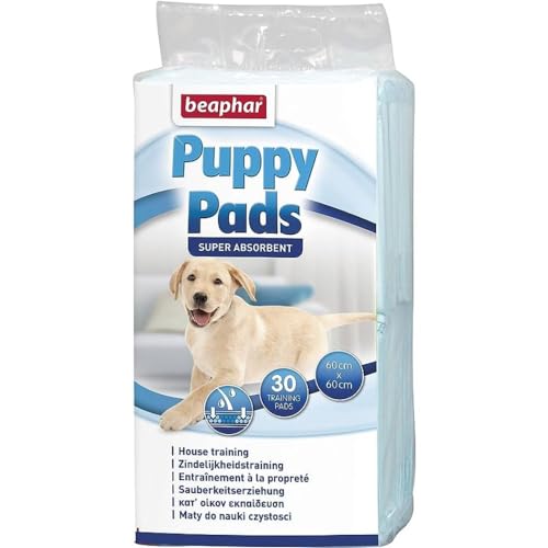 BEAPHAR - Puppy Pads - Für Hunde Und Katzen - Hygienematten - Unterstützt Die Erziehung Zur Stubenreinheit - Extrem Saugfähig - 60x60 cm - 30 Stück - Weiß von beaphar