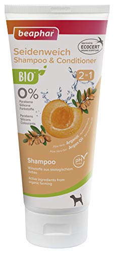 BEAPHAR - Bio Shampoo Seidenweich 2in1 - Für Hunde - Mit Aloe Vera, Arganöl, Aprikosenkernöl - Feuchtigkeitsspendend, Weiches Fell - 200 ml von beaphar