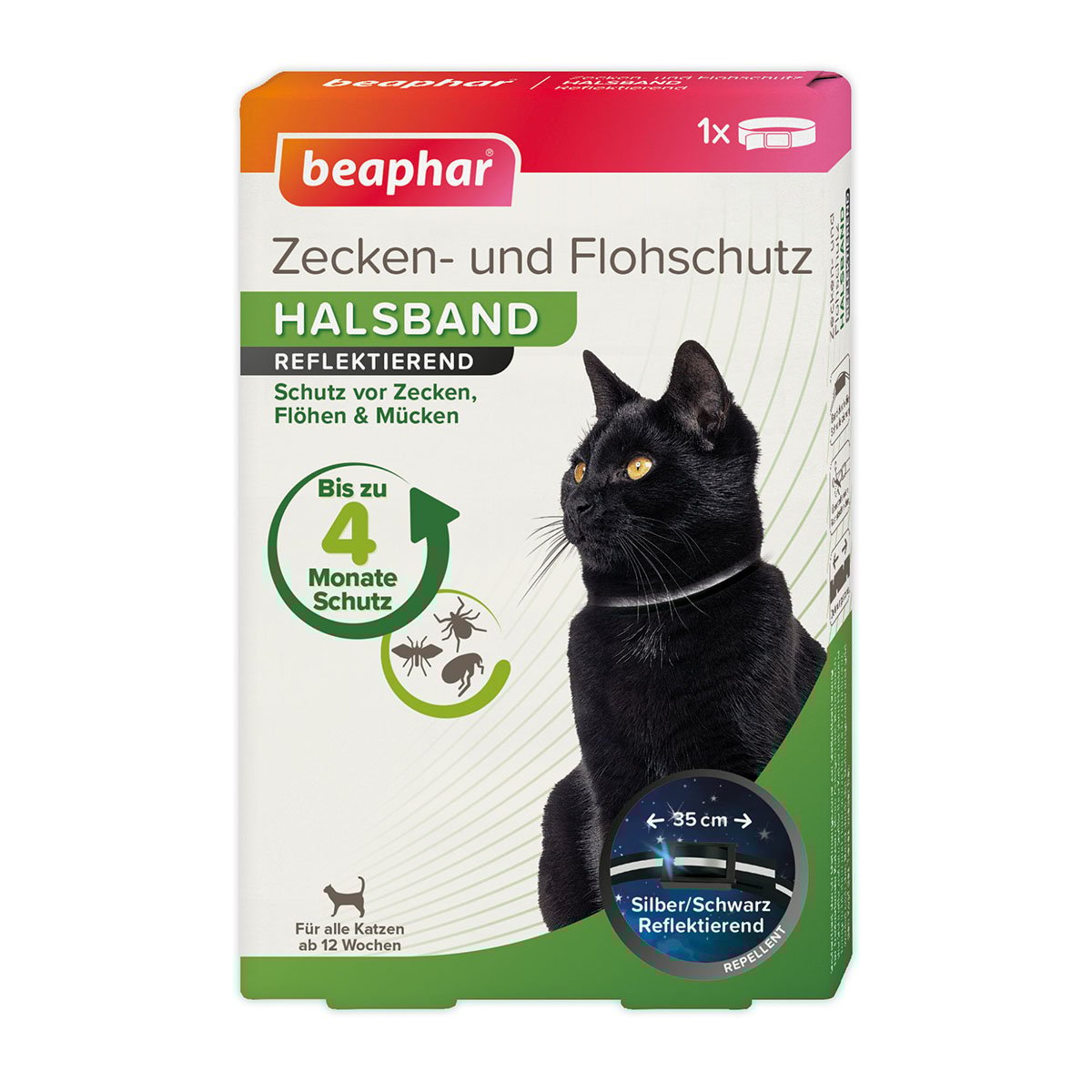 beaphar Zecken- und Flohschutz Halsband reflektierend für Katze 35cm beaphar Zecken- und Flohschutz Halsband reflektierend für Katze 35cm von beaphar
