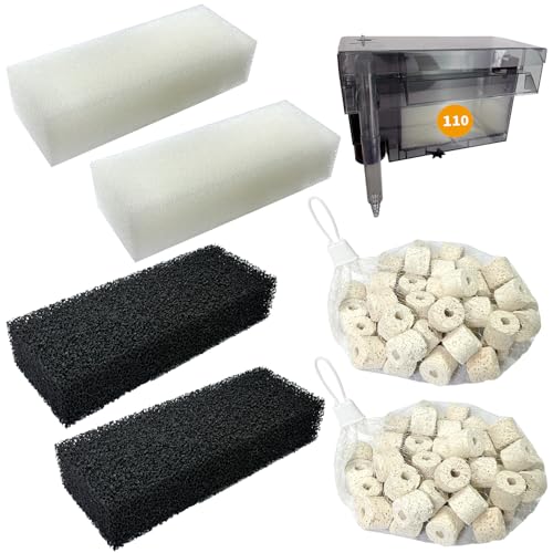 beaufan 2 Set mit dreistufigem Filtertankfilter-Wartungsset, Ersatz für AquaClear 110 Powerfilter, Aquariumfilter für Aquarien von 60 bis 110 Gallonen von beaufan