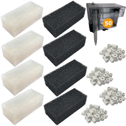 beaufan 4-teiliges dreistufiges Filtertankfilter-Wartungsset, Ersatz für AquaClear 50/200 50-Gallonen-Powerfilter, Aquariumfilter für Aquarien von 20 bis 50 Gallonen von beaufan