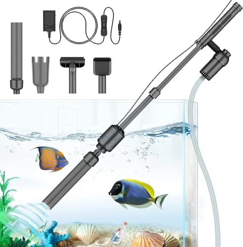 bedee Aquarium Kiesreiniger, 6 in 1 Aquarium Elektrischer Staubsauger Siphon Filter Reiniger Set von bedee