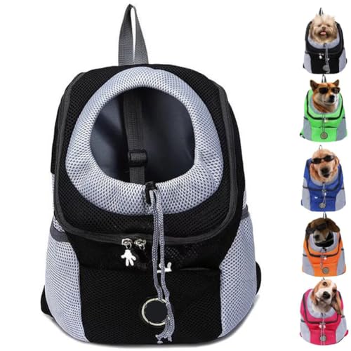 behound Dog Carrier Backpack, Summer Dog Backpack,Breathable Dog Backpack Carrier for Small Medium Dogs Cats 0-26 Lbs,Travel Dog Packs for Hiking Walking Biking Camping (L(7-12kg),Black) von behound