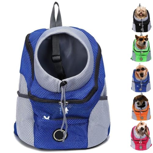 behound Dog Carrier Backpack, Summer Dog Backpack,Breathable Dog Backpack Carrier for Small Medium Dogs Cats 0-26 Lbs,Travel Dog Packs for Hiking Walking Biking Camping (L(7-12kg),Blue) von behound