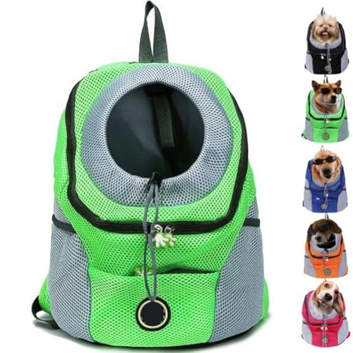 Dog Carrier Backpack, Summer Dog Backpack,Breathable Dog Backpack Carrier for Small Medium Dogs Cats 0-26 Lbs,Travel Dog Packs for Hiking Walking Biking Camping (L(7-12kg),Green) von behound