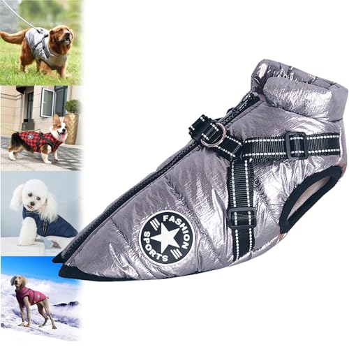 behound Pawbibi Sport - Waterproof Winter Jacket with Built-In Harness,Pawbibi Dog Jacket Coat with Harness,Dog Winter Jacket with Zipper,Dog Jackets for Small Medium Dogs (3XL,A) von behound