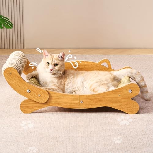 Katzenkratzer & Katzen Kratzmatte mit Sisalball - All-in-One Katzen Couch Kratzbaum Hängematte und Katzenbett für Indoor Katzen, Holz Katzenkratzbaum Upgrade Edition Katzenkratzer & Katzen Kratzmatte mit Sisalball - All-in-One Katzen Couch Kratzbaum Hängematte und Katzenbett für Indoor Katzen, Holz Katzenkratzbaum Upgrade Edition von beitophome