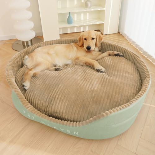 Hundebett für mittelgroße Hunde und große Hunde, waschbar, doppelseitig, hohe und niedrige Seiten, mit abnehmbarer Universalmatte für vier Jahreszeiten, kein klebriges Haar, Größe L 99 x 81 cm (XL) von bella gallery