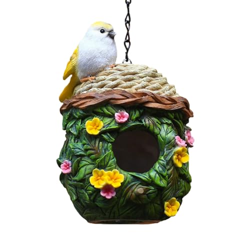 Hängende Vogelhäuser, bunte Harzblätter, Blumen-Vogelnest, Vogelnest, Papageien-Hängemattennest, handgefertigtes hängendes Vogelnest, Käfig, Sittichzuchtbett, Vogelversteck für Sittiche, Cocktails, von bellv