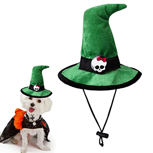 Halloween-Haustierhut – lustiger, verstellbarer Samtstoff, Totenkopf-Muster, Hut für Haustier-Cosplay-Kostüm, Halloween- -Zubehör für kleine bis mittelgroße Welpen, Hunde, Katzen Bellv von bellv