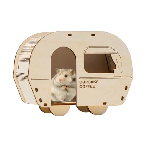 Hamster Cute Hut - Kreative geschnitzte Einsteck- und Zapfenhütte für Hamster - Home Decor Produkte für Wohnzimmer, Arbeitszimmer, Spielzimmer, Kinderzimmer, Balkon Bellv von bellv