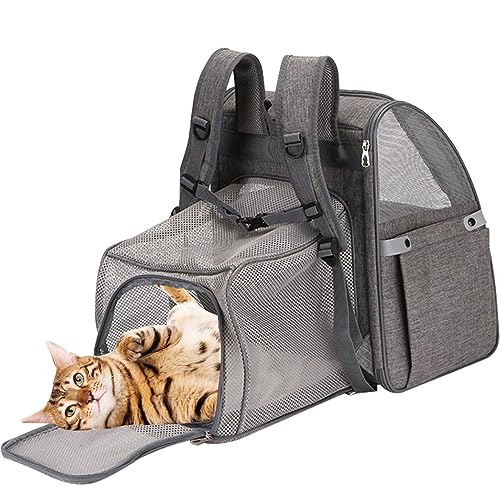 Haustier-Tragerucksack, Hundereiserucksack mit Anti-Escape-Schnallen, erweiterbarer Katzenrucksack, Hundetragerucksäcke, Rucksack Haustiertragetasche, Taschen für Katzen Hunde Haustiere von bellv