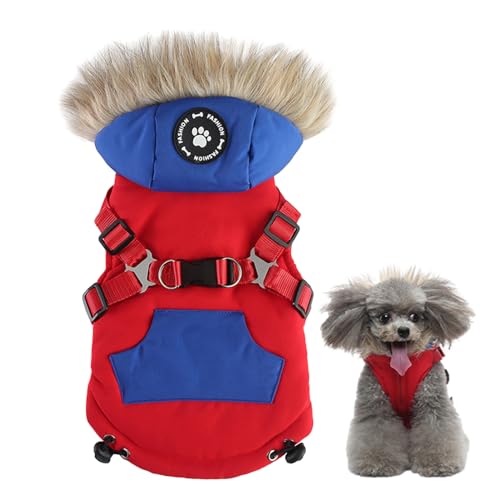 Hundejacke für den Winter, wasserdicht, mit Kapuze, dicke, bequeme Hundeweste mit Zugschnalle, Outdoor-Jacke für kleine, mittelgroße und große Hunde Bellv von bellv