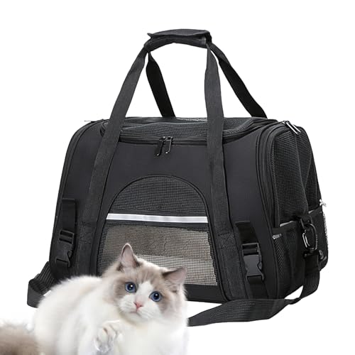 Leichte Reisetasche für Katzen | Atmungsaktive Reisetasche für kleine Hunde, Katzen, kleine Haustiere, Hundereisetasche mit Reißverschluss, Netzfenster Bellv von bellv