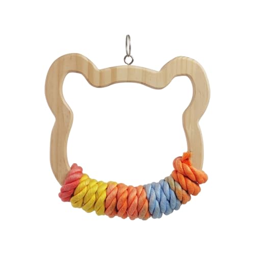 Papageienschaukel aus Naturholz Papageienständer Papageienhalter Papageienhalter Papageien-Spielständer Papageien-Spielständer mit scharfem Krallendesign Sitzstange aus nachhaltigem Holz für Vögel von bellv