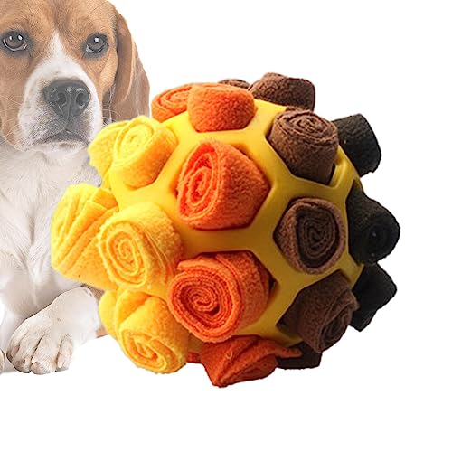 Schnüffelball für Hunde, interaktiver und farbenfroher Hundeball, Hundespiele, Schnüffelball für kleine, mittelgroße Hunde und andere Haustiere, lustiges Puzzle-Spielzeug, um das Gehirn und die Sinne von bellv