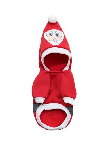 Weihnachts-Hundekleidung, Polyester-Weihnachtsmann-Hunde-Weihnachtskostü , Haustier-Weihnachtskostü , weiche Katzen-Outfits Weihnachten, Welpenkleidung für kleine, mittelgroße und große Hunde Katzen von bellv