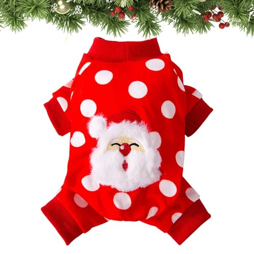 Weihnachtsmann Hund Kleidung, niedlich gepunktet Weihnachtsmann Kostüm | Overall Haustier Kleidung, niedliches Kostüm, Urlaub Welpen Katze Pullover Outfits, Hund Neujahr Bellv von bellv