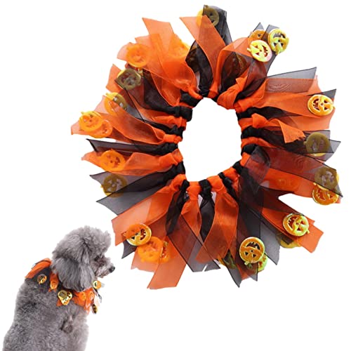 bellv Weihnachts-Hundehalsband,Verstellbares Hundehalsband | Party-Haustier-Festival-Ornamente, Kranz-Design mit rotem und grünem Band, verstellbar für große, mittlere und kleine Hunde von bellv