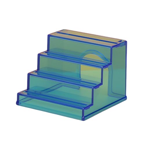 bephible Hamsternest Versteck Lebensraum Dekor Kletterleiter Haus 2 in 1 Sichere, geruchsfreie Plattform Spielzeug mit rutschfestem Acryl-Unterschlupf ideal für kleine Tiere Blau von bephible