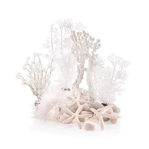 biOrb 78132 Decor Set Winter Dream, weiß - Aquariendekoration, realistische künstliche Wasserpflanzen, Wurzeln und Steine für schönes Aquariendesign, für Süßwasser und Meerwasser von biOrb