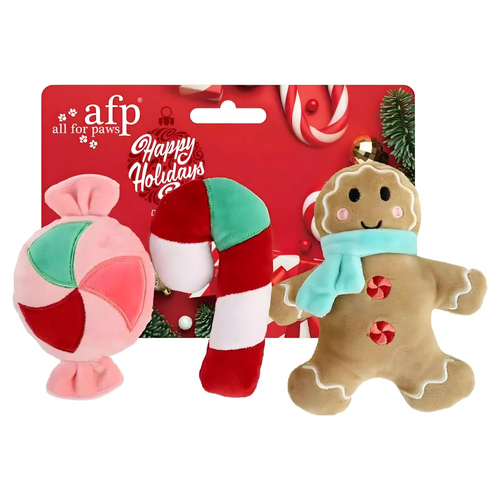 AFP Hundespielzeug Happy Holidays Lebkuchen & Süßigkeiten 3er Pack AFP Hundespielzeug Happy Holidays Lebkuchen & Süßigkeiten 3er Pack