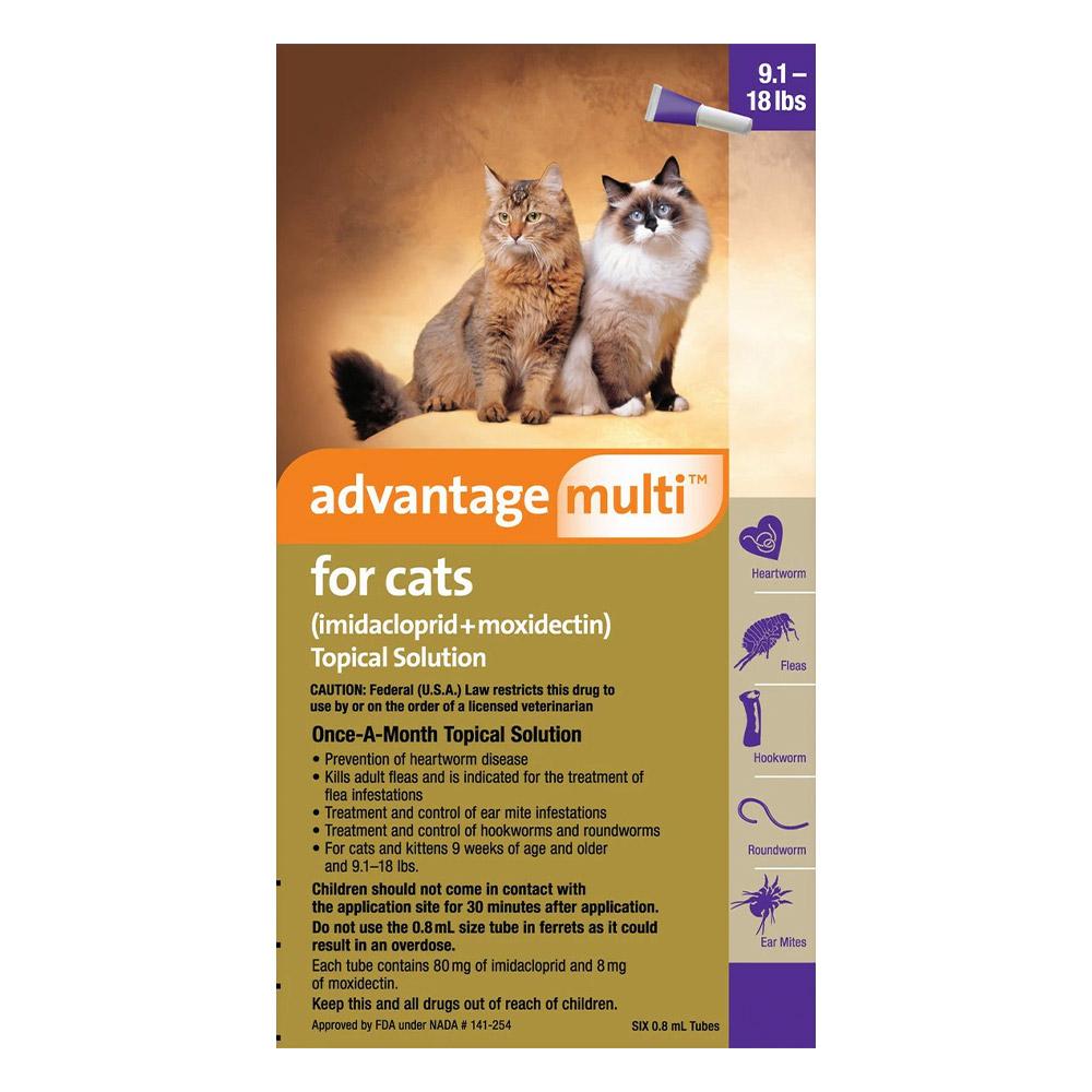 Advantage Multi (Advocate) For Cats Over 4kg (Over 10lbs) Purple 12 Pack