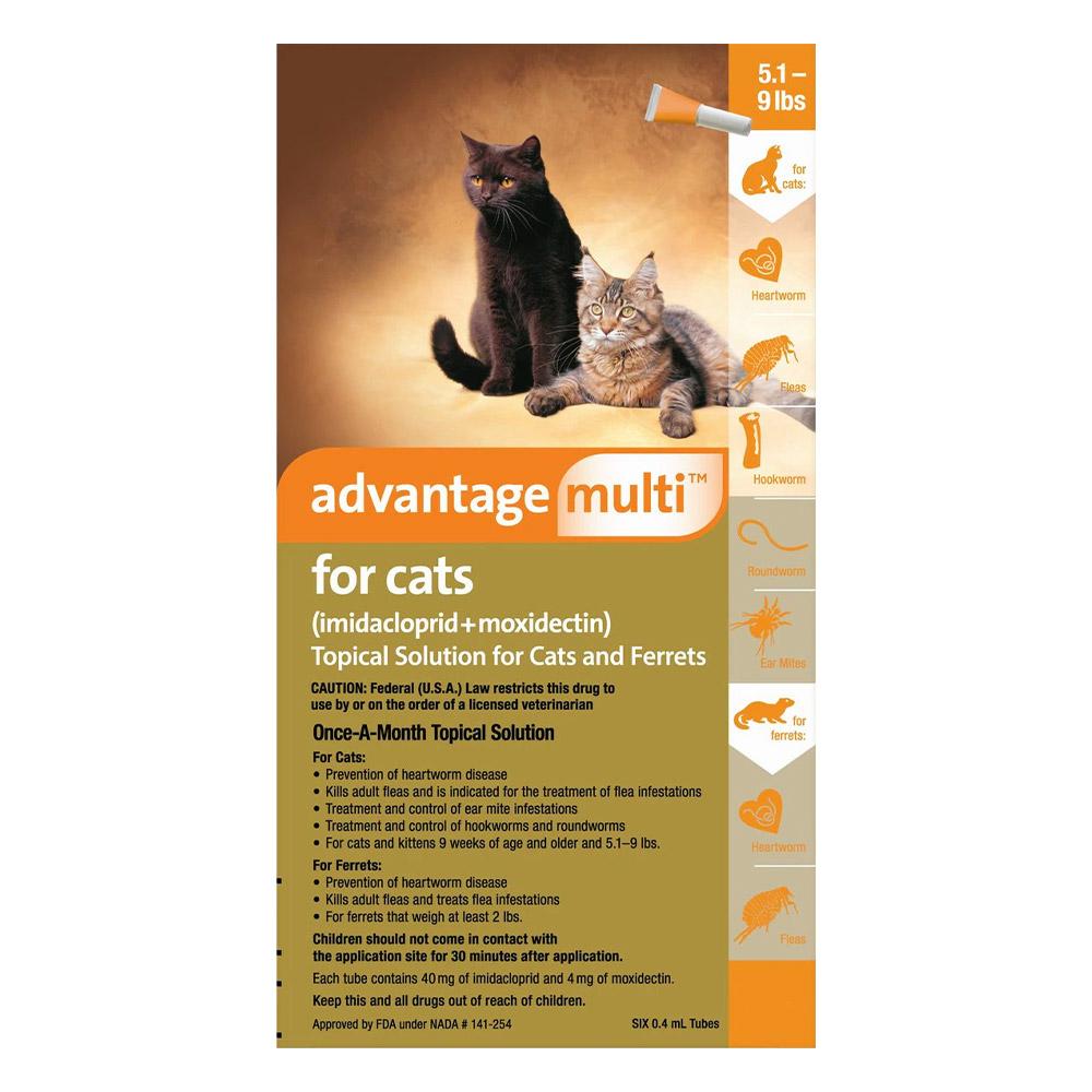 Advantage Multi (Advocate) For Kittens & Small Cats Upto 4kg (Upto 10lbs) Orange 12 Pack