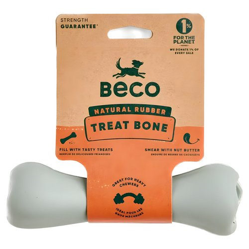 Beco Hundespielzeug Natural Rubber Treat Bone grün Beco Hundespielzeug Natural Rubber Treat Bone grün