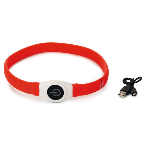 Beeztees Hundehalsband Safety Gear Glowy USB, breit rot Beeztees Hundehalsband Safety Gear Glowy USB, breit rot