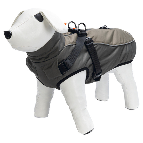 Beeztees Hundemantel mit Geschirr Milo grau, Rückenlänge: 48 cm Beeztees Hundemantel mit Geschirr Milo grau, Rückenlänge: 48 cm