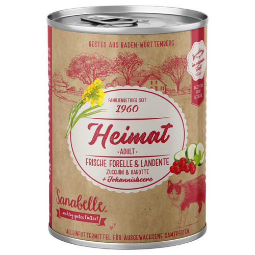 Bosch Sanabelle Heimat Adult frische Forelle & Landente 400 g - 12 Stück Bosch Sanabelle Heimat Adult frische Forelle & Landente 400 g - 12 Stück