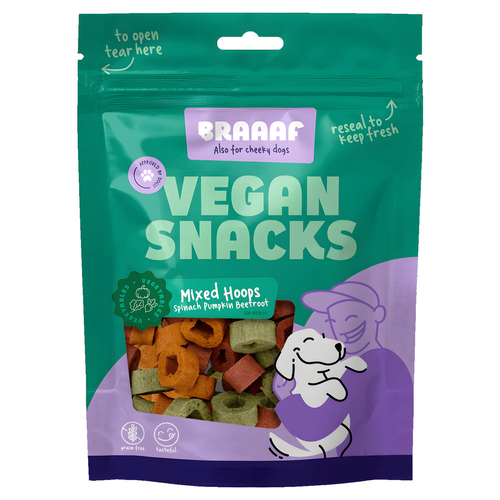 Braaaf Vegan Snack Mixed Hoops Spinach Pumpkin Beetroot Braaaf Vegan Snack Mixed Hoops Spinach Pumpkin Beetroot